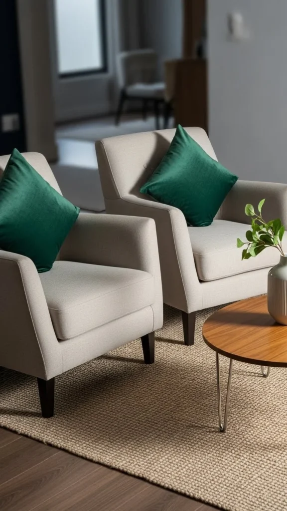 Green Accent Pillows for Lounge Areas