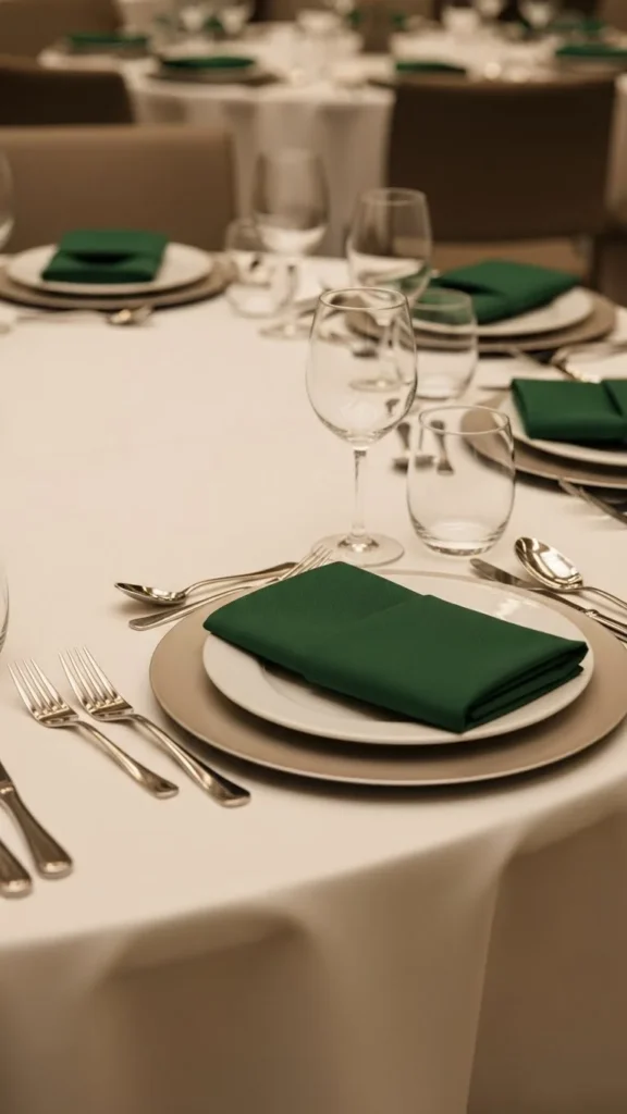 Green Napkins Folded Simply