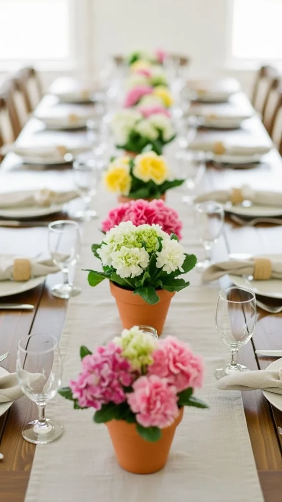 Potted Flower Table Runners