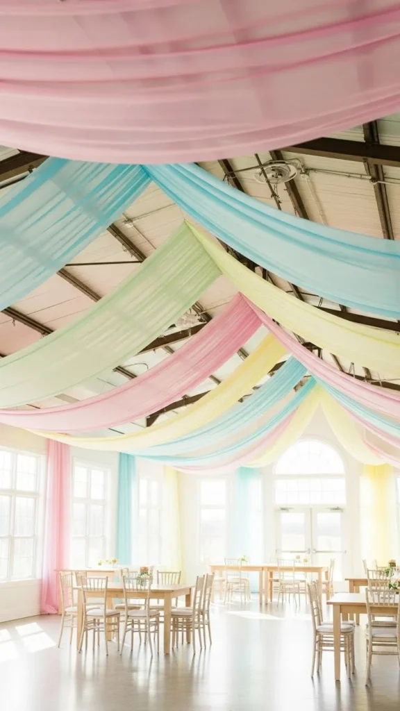 Simple Fabric Ceiling Swags