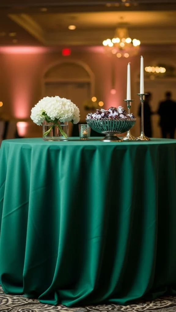 Simple Gift Table With Green Covering
