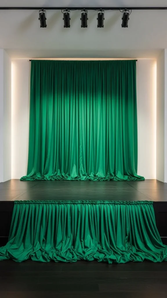 Simple Stage Front Decor With Fabric