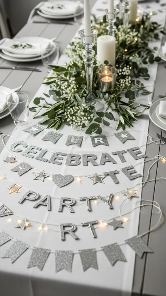 Soft Gray With White and Green